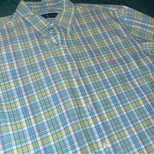 Ralph Lauren Plaid Button-Down Shirt in Blue Men’s XL Pink, blue, yellow